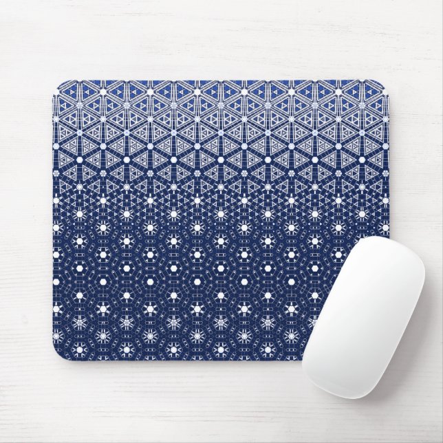 Navy Blue und Weiß Mosaik Mousepad (Mit Mouse)