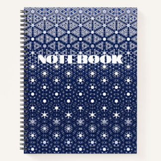 Navy Blue und Weiß Mosaik Notizbuch