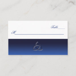 Navy Blue und White Celtic Liebe Knoten Platzkarte
