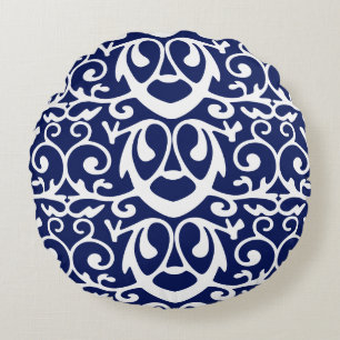 Navy Blue und White Elegant Throw Kissen