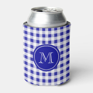 Navy Blue und White Gingham, Ihre Monogram Dosenkühler