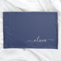 Navy Blue und White Modern Monogram