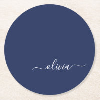 Navy Blue und White Modern Monogram