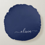 Navy Blue und White Modern Monogram Rundes Kissen<br><div class="desc">Unsere Navy Blue and White Modern Monogram Collection: Erhöhen Sie Ihre Wohngestaltung mit unserer ausgeklügelten Kollektion, die ein zeitgenössisches Marineblau-Farbschema bietet. Jedes Stück ist sorgfältig gefertigt, um Eleganz und Stil zu entfesseln, um jedem Zimmer eine Touch modernen Flairs hinzuzufügen. Egal ob Sie mit Monogramm Kissen, personalisierte Wandkunst oder elegantes Küchenzubehör...</div>