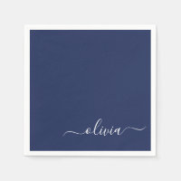 Navy Blue und White Modern Monogram