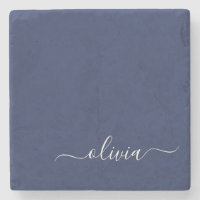 Navy Blue und White Modern Monogram