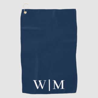 Navy Blue und White Personalisiert Golfhandtuch