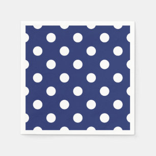 Navy Blue und White Polka Dot Pattern Serviette