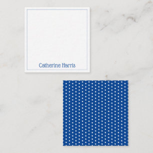 Navy Blue und White Polka Dot Personalisiert Mitteilungskarte