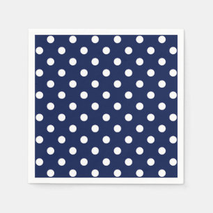 Navy Blue und White Polka Dots Napkins Serviette