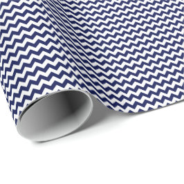 Navy Blue und White Small Zickzack Wrapping Paper Geschenkpapier