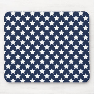 Navy Blue und White Stars, Starry Pattern Mousepad