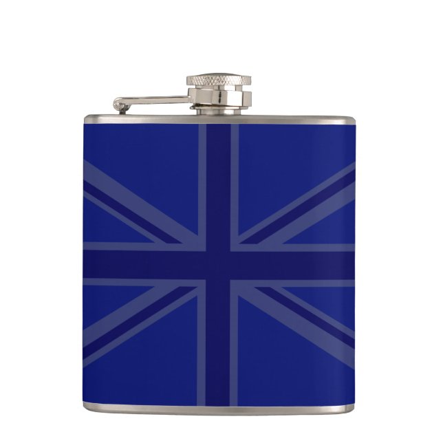 NAvy Blue Union Jack Decor Flachmann (Vorderseite)