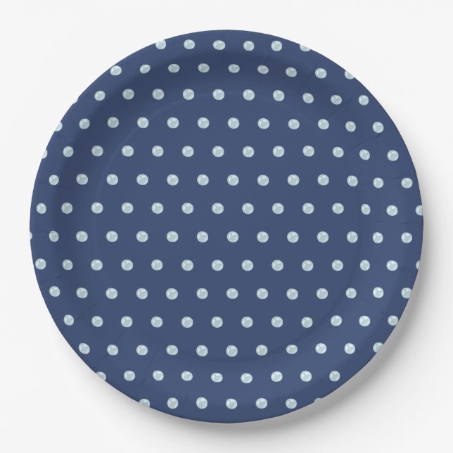 Navy Blue unter der Blase Boy Baby Dusche Pappteller (Vorderseite)