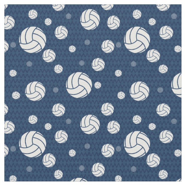 Navy Blue Volleyball Zickzack Gemustert Stoff (Nahaufnahme)