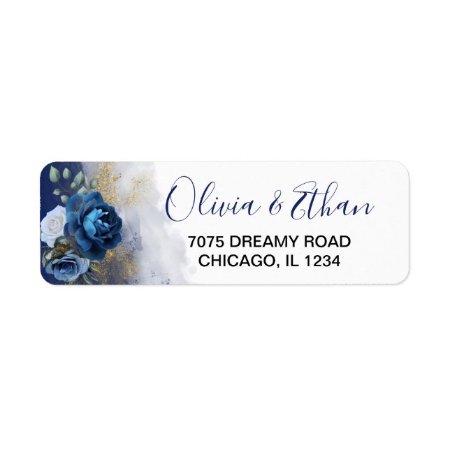 Navy Blue Watercolor Flora (Vorne)