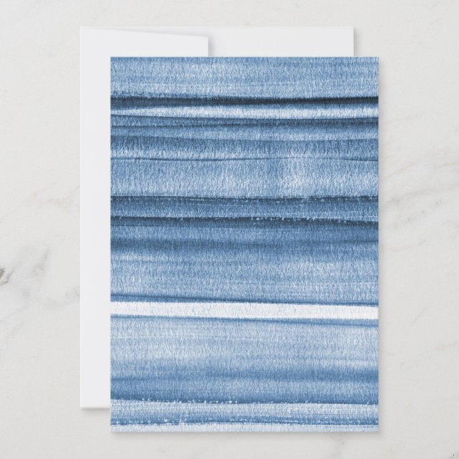 Navy Blue Watercolor Ombre Einladung (Vorderseite)