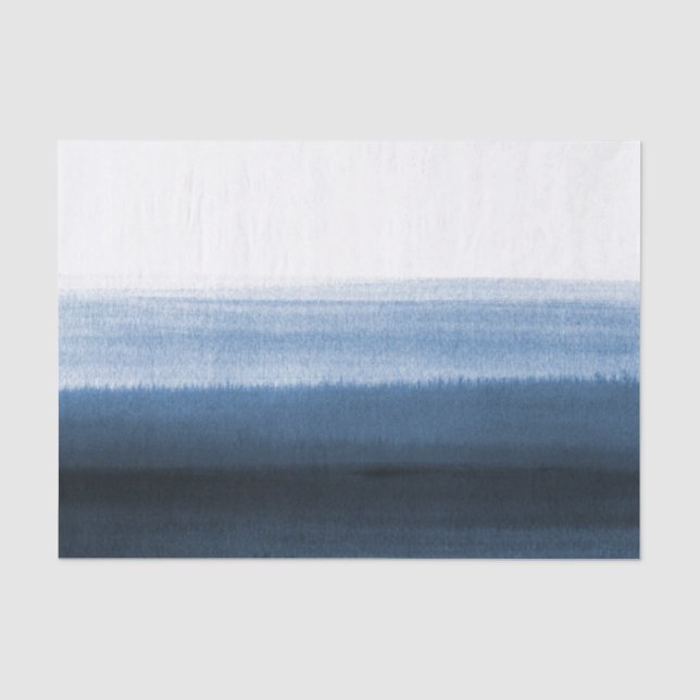 Navy Blue Watercolor Ombre Seidenpapier (Vorderseite)