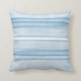 Navy Blue Watercolor Ombre Throw Kissen