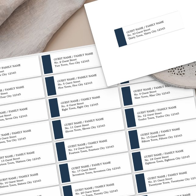 Navy Blue Wedding 30 Guest Address Labels (Von Creator hochgeladen)