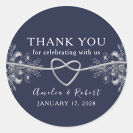 Navy Blue Wedding Vielen Dank Runder Aufkleber