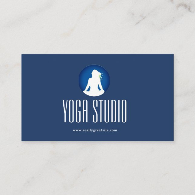 Navy Blue Wellness Yoga Studio Carte de visite (Devant)