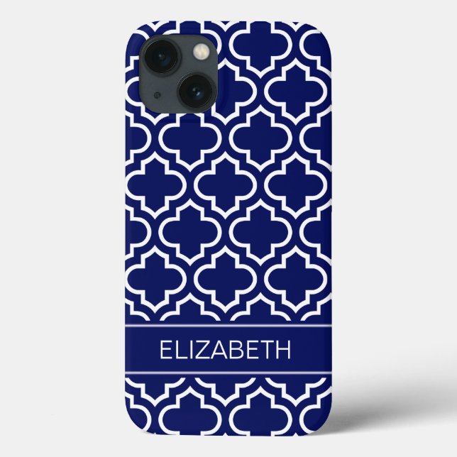 Navy Blue Whirlpool Marokkaner #6 Navy Blue Name M Case-Mate iPhone Hülle (Rückseite)