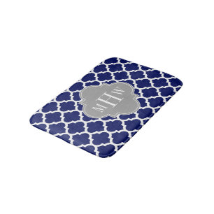 Navy Blue Whisky Marokkaner #5 Gray 3 Initial Mono Badematte