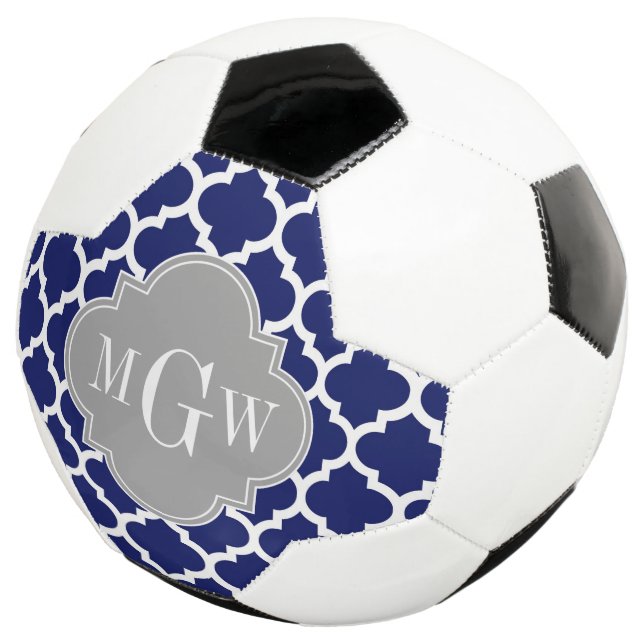 Navy Blue Whisky Marokkaner #5 Gray 3 Initial Mono Fußball (Dreiviertel)