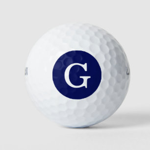 Navy Blue White 1I Monogram Golfball