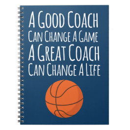 Navy Blue White Basketball Coach Geschenkpapier Notizblock