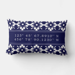 Navy Blue & White | Benutzerdefinierte Kartenkoord Lendenkissen