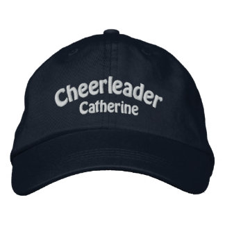Navy Blue & White Custom Cheerleader Bestickte Baseballkappe
