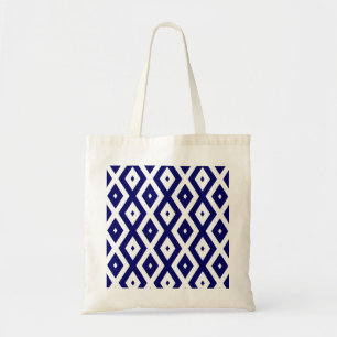 Navy-Blue-White-Diamantmuster Tragetasche