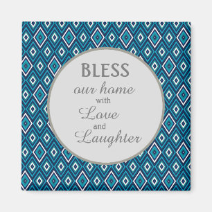 Navy Blue White Diamond segnet unsere Zuhause Magnet