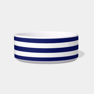 Navy Blue White Horiz Preppy Strip #3 Monogram Napf