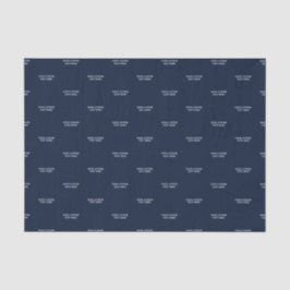 Navy Blue & White Minimal Custom Text Tissue Paper Seidenpapier