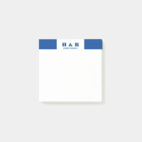 Navy-Blue & White Minimalistic Modernes Monogramm