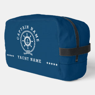 Navy Blue White Nautical Boat Wheel Knot Dopp Kit Waschbeutel