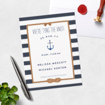 Navy Blue White Nautical Bying the Knot Infinity