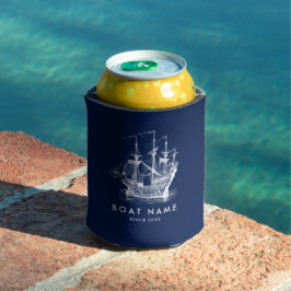 Navy Blue & White Nautical Wid Segelboot Dosenkühler