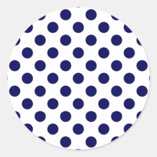 Navy Blue & White Polka Dot Sticker