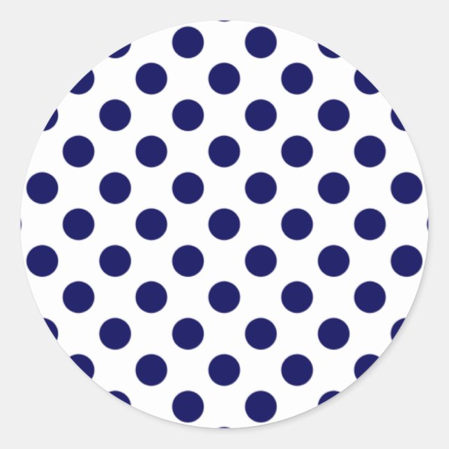 Navy Blue & White Polka Dot Sticker (Vorderseite)