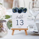 Navy Blue White Pumpkin Fall in Liebe Tischnummern<br><div class="desc">Helfen Sie Ihren Gästen,  sich mit diesen wunderschönen doppelseitigen Tischnummer-Karten schnell zurechtzufinden. Bearbeiten Sie einfach die Zahlen,  Namen und Datum! Dieses Design besticht durch einen wunderschönen,  staubblauen Blumenstrauß und einen eleganten Script-Schriftart.</div>