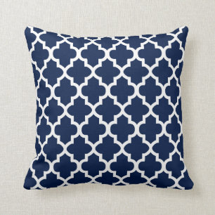 Navy Blue & White Quilfolien Design  JUGEND Kissen