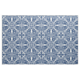 Navy Blue & White Rabbit Tile Delft Dedham Bunny Stoff