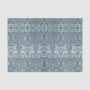 Navy Blue White Rabbit William Morris Seidenpapier