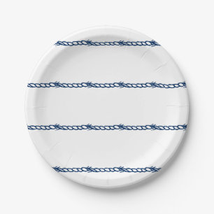 Navy-Blue-White-Segel-Taue-Party Pappteller