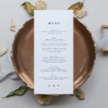Navy Blue White Simple Classic Wedding Menükarte<br><div class="desc">slim menu to match the collection
*if you would like more paper options this design can be transferred to a slim program
*or for more help contact me</div>