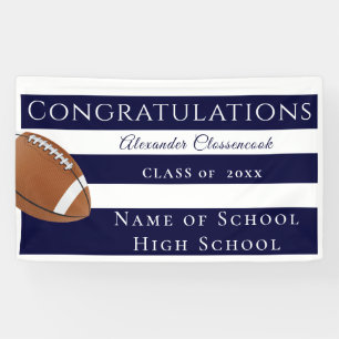 Navy Blue White Strike Football Abschluss Banner
